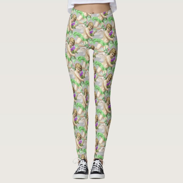 Leggings Grey Green Cherubs (Anverso)