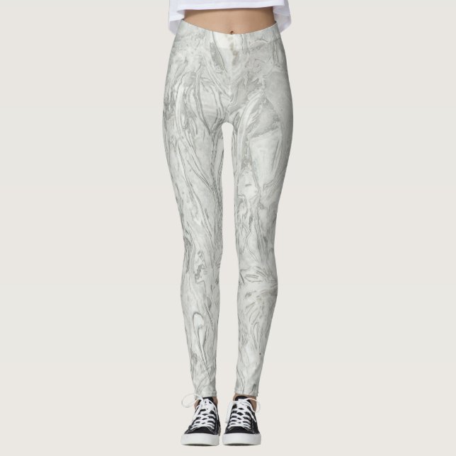 Leggings Grey marble surface pattern (Anverso)