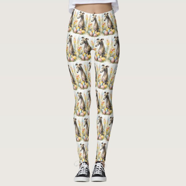 Leggings Greyhound con huevos de Pascua (Anverso)