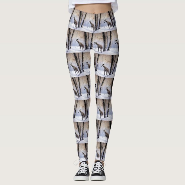 Leggings Greyhound italiano deja que nieve Navidades (Anverso)
