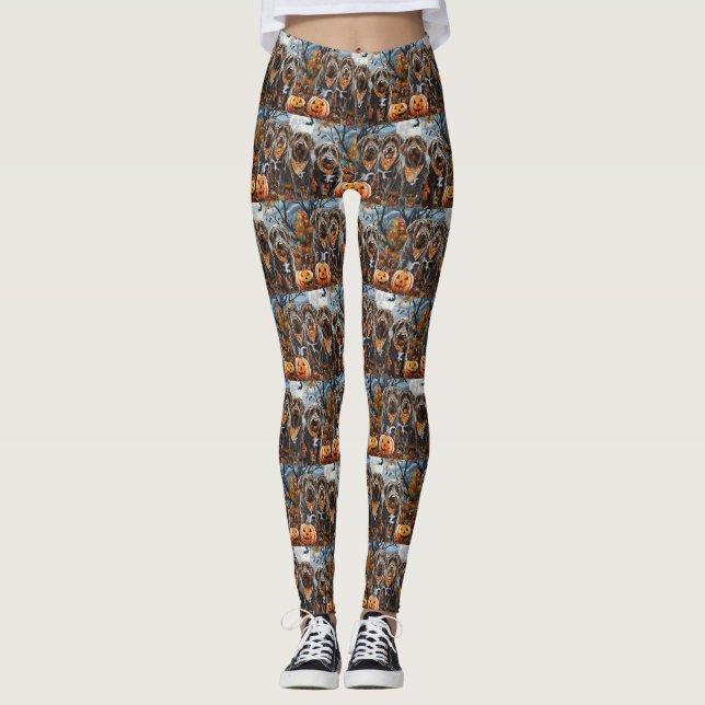 Leggings Griffon Halloween Spooky con hilo de cabeza (Anverso)