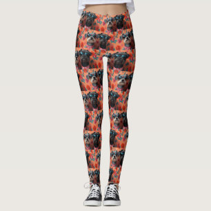 Leggings Grifón de pelo duro apuntando corazón día de San V