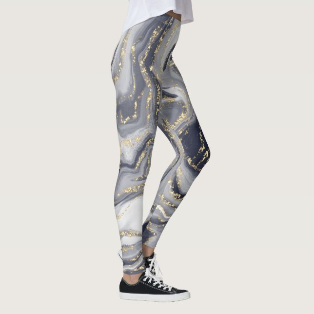Leggings Gris, blanco y oro desangrados (Derecha)