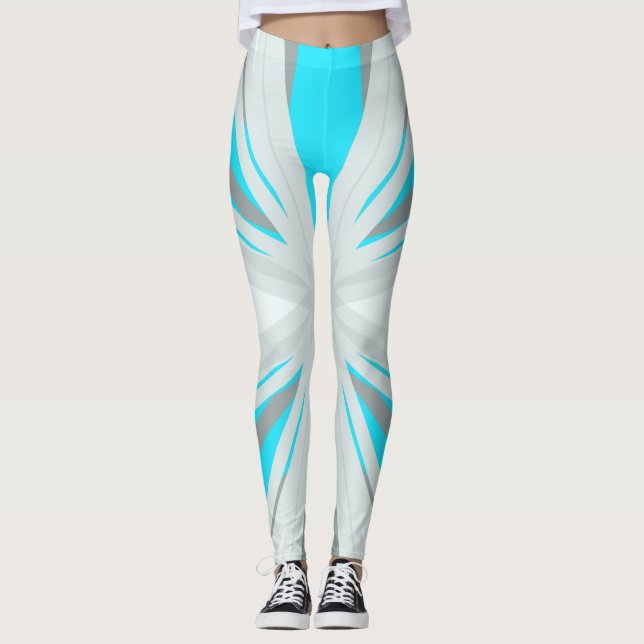 Leggings Gris Blue White Navidades de invierno Star Gym Yog (Anverso)