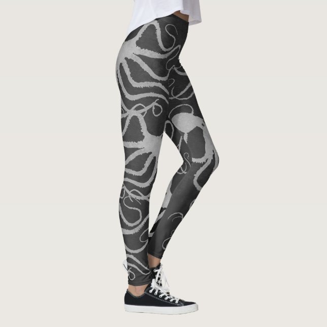 Leggings Gris del pulpo del Amy en el gris - polainas (Derecha)