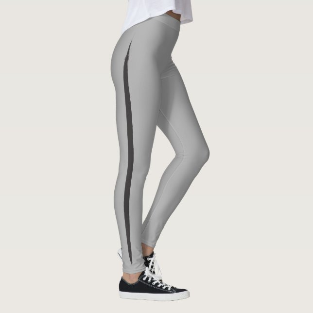 Leggings Gris deportivo elegante de la raya lateral del (Derecha)