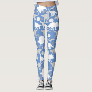 Leggings Gris Dino Pattern L Blue BG