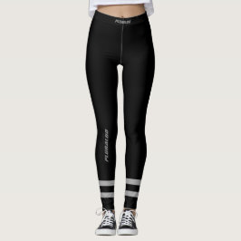 Leggings Gris negro monogramado deportivo