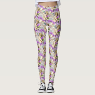 Leggings Gris Purple Cherubs