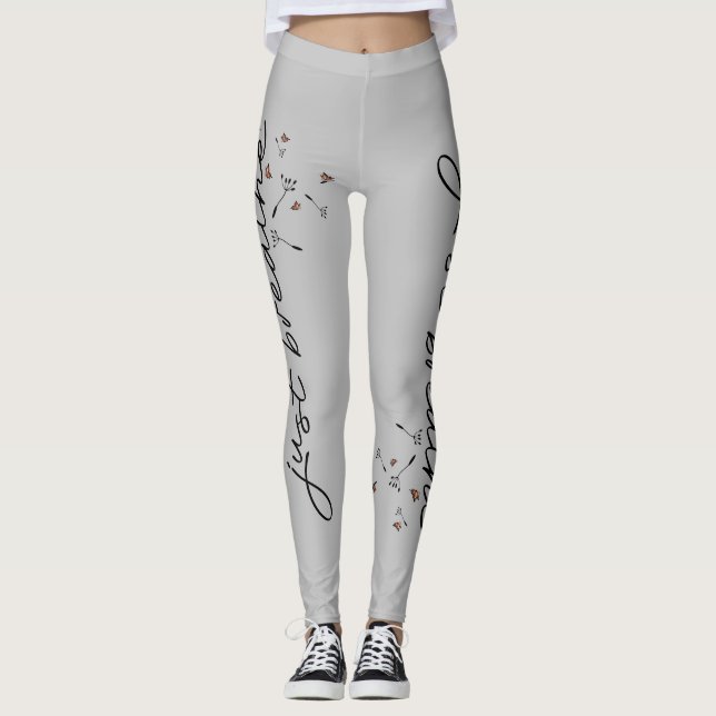 Leggings Gris Respira Dandelion Yoga Inspirador (Anverso)