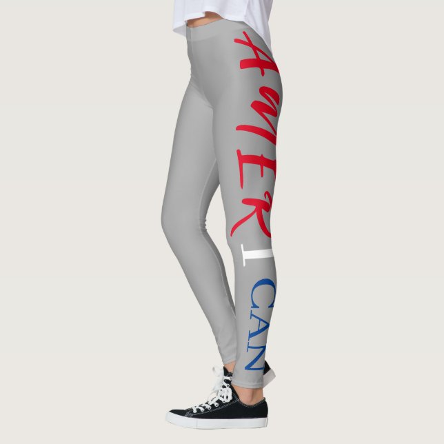 Leggings Gris Rojo Azul Blanco Negro Mujer Africana América (Izquierda)