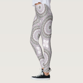 Leggings Gris suave y Mandala rosa Rubor