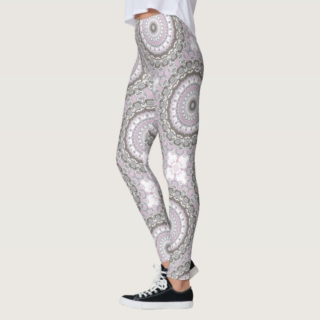 Leggings Gris suave y Mandala rosa Rubor (Izquierda)