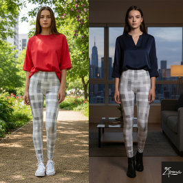 Leggings Gris y Blanco Glam