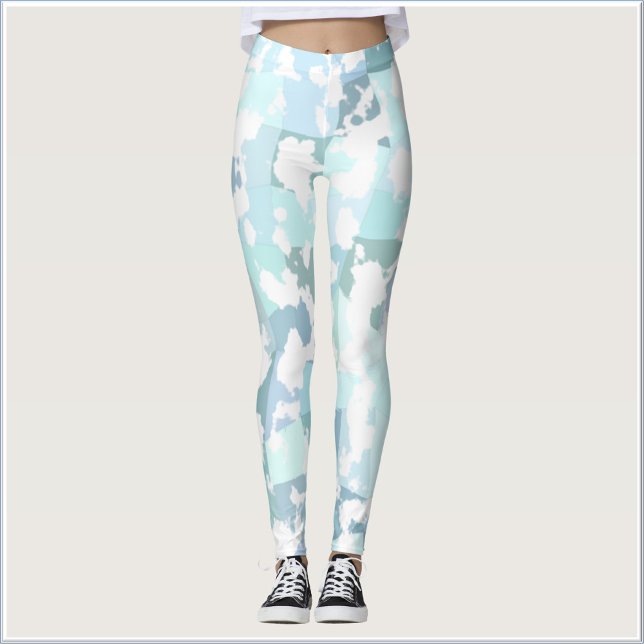 Leggings Gris y geométrico blanco acuático moderno (Subido por el creador)