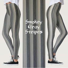 Leggings Gris y negro ahumado monocromático rayado