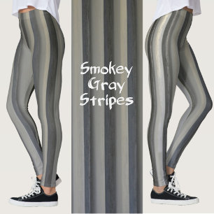 Leggings Gris y negro ahumado monocromático rayado