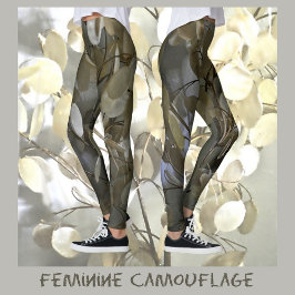 Leggings Gris y verde de camuflaje femenino
