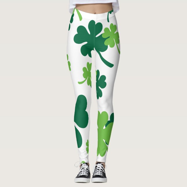 Leggings Groen klavertje vier blaadjes. St. Patrick's Day (Anverso)