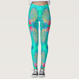 Leggings Groovy Abstract Retro Arcoiris Liquido Swirl