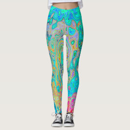 Leggings Groovy Abstract Retro Arcoiris Liquido Swirl