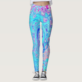 Leggings Groovy Abstracto Retro Huevo de Robin Azul Remolin