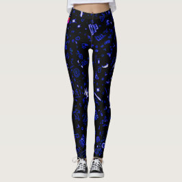 Leggings Groovy azul negro