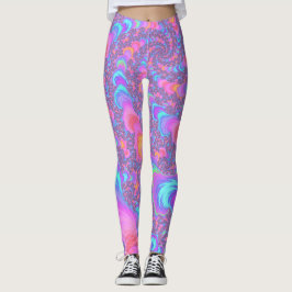 Leggings Groovy Colorido Fluorescente Trippy Espiral Fracta