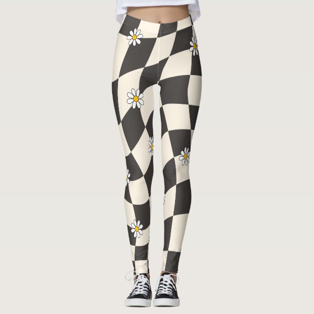 Leggings Groovy Daisy Floral Heart Checkerboard, año 2009 (Anverso)
