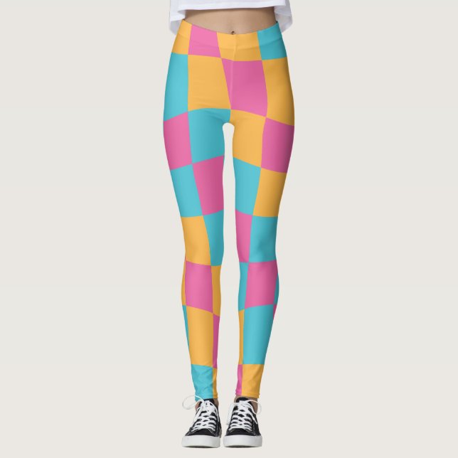 Leggings Groovy Daisy Floral Heart Checkerboard, año 2009 (Anverso)