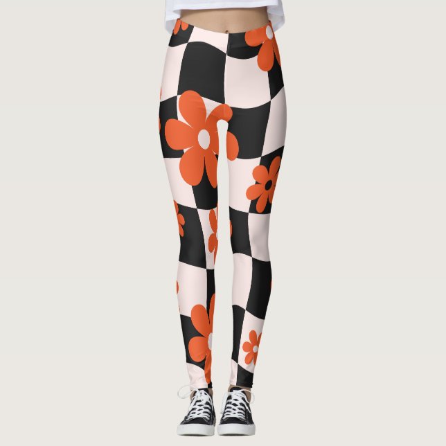 Leggings Groovy Daisy Floral Heart Checkerboard, año 2009 (Anverso)