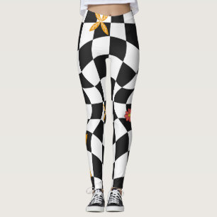 Leggings Groovy Daisy Floral Heart Checkerboard, año 2009