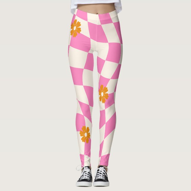 Leggings Groovy Daisy Floral Heart Checkerboard, año 2009 (Anverso)