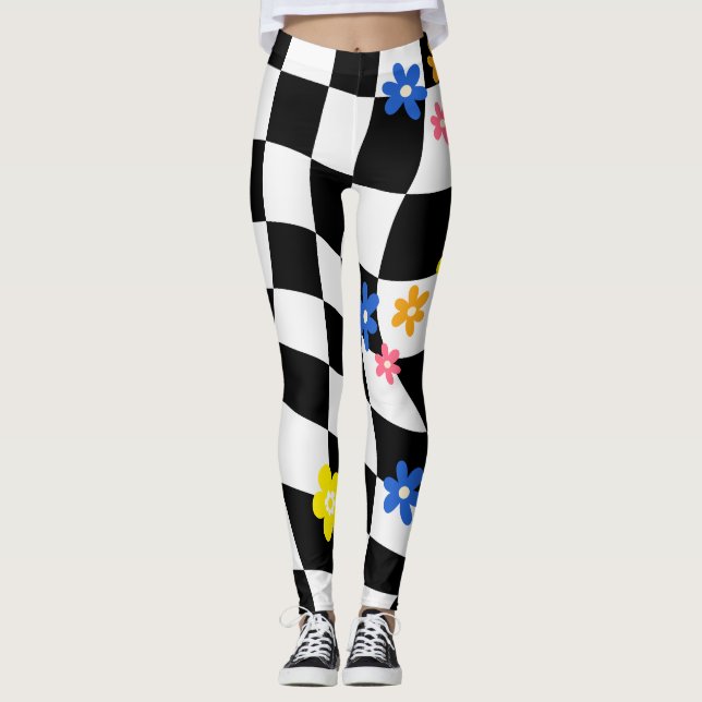 Leggings Groovy Daisy Floral Heart Checkerboard, año 2009 (Anverso)
