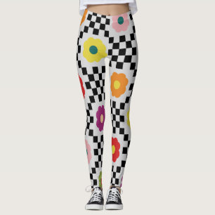 Leggings Groovy Daisy Floral Heart Checkerboard, año 2009