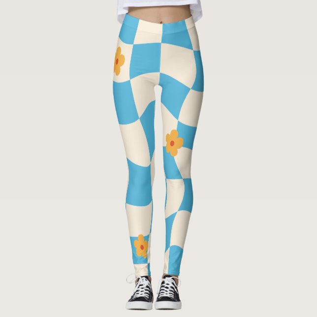 Leggings Groovy Daisy Floral Heart Checkerboard, año 2009 (Anverso)