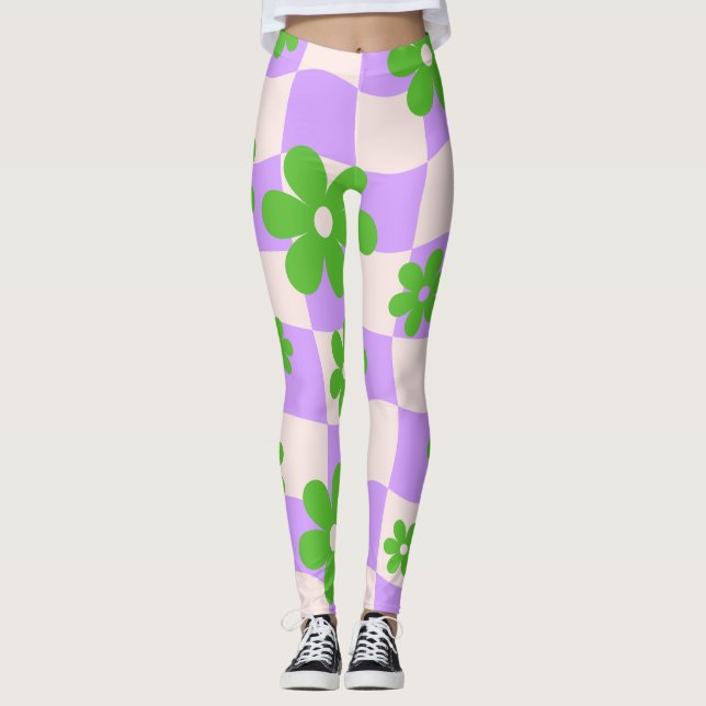 Leggings Groovy Daisy Floral Heart Checkerboard, año 2009 (Anverso)