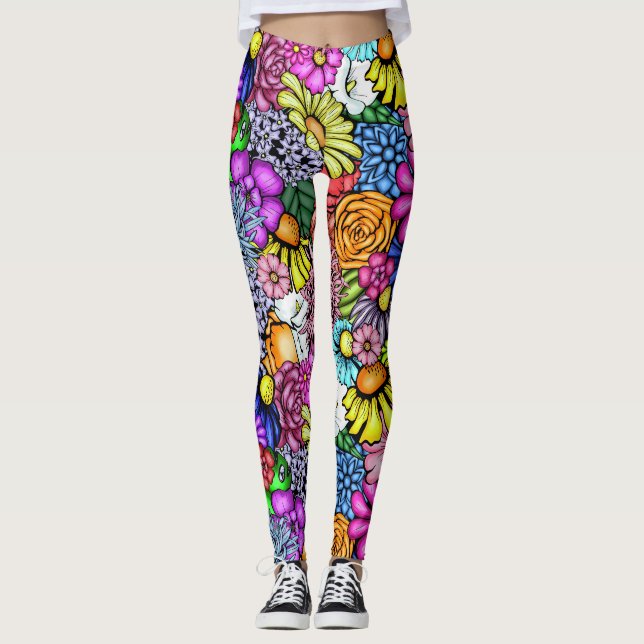 Leggings Groovy Hippie Flowers (Anverso)