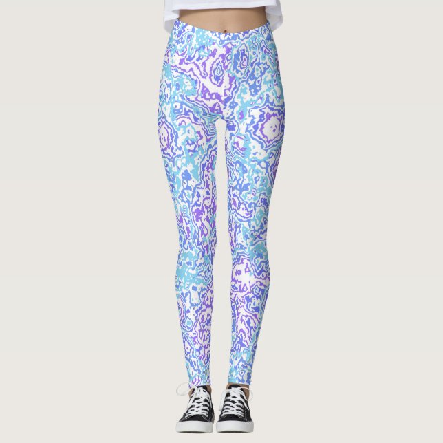Leggings Groovy Jewel Tone Retro Boho Trippy Mármol hippie (Anverso)