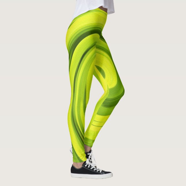 Leggings Groovy Resumen Pintura de Bañera de Arte Líquido V (Derecha)