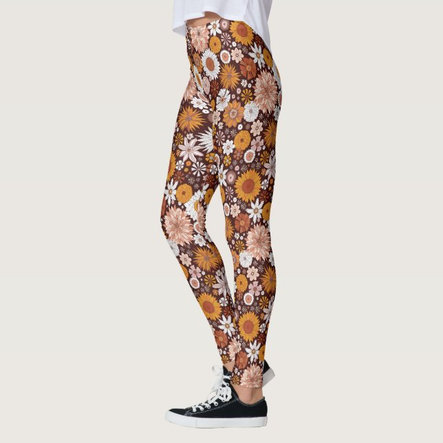 Leggings Groovy Retro Flower Garden Pattern (Izquierda)