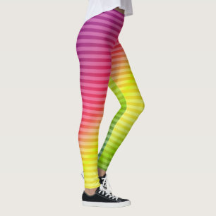 Leggings Grosor luminoso del neonato fluorescente gradiente