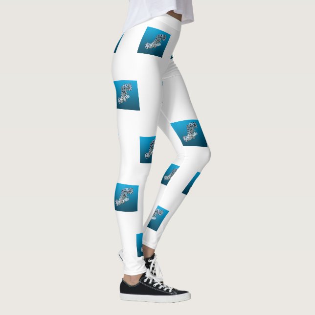 Leggings Grouper joven - Fondo azul gradiente | (Derecha)