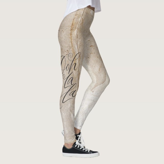 Leggings Grunge angustiado Ooh La Typography Lettering (Derecha)