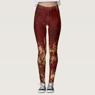 Leggings Grunge Antiguo Dorado Carmesí