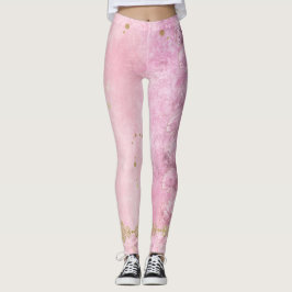 Leggings Grunge de Damasco de rosas rosadas - Piernas