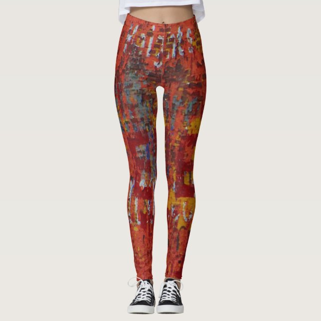 Leggings Grungy Muro de graffiti Urbex resumen yoga en marc (Anverso)