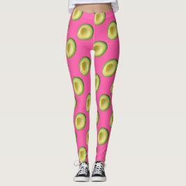 Leggings Guacamole verde aguacate rosa