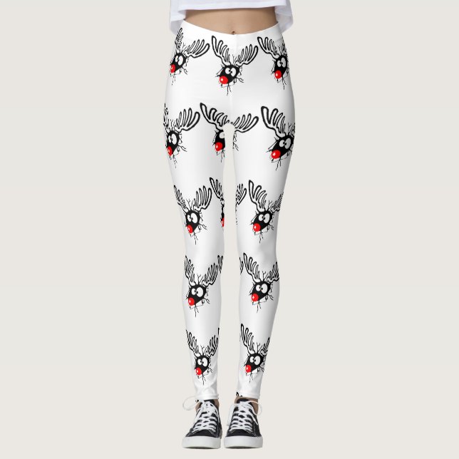 Leggings Guapo gracioso Rudolph, el personalizado de los Na (Anverso)