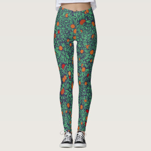 Leggings Guardia Rica: Patrón de árbol vintage.